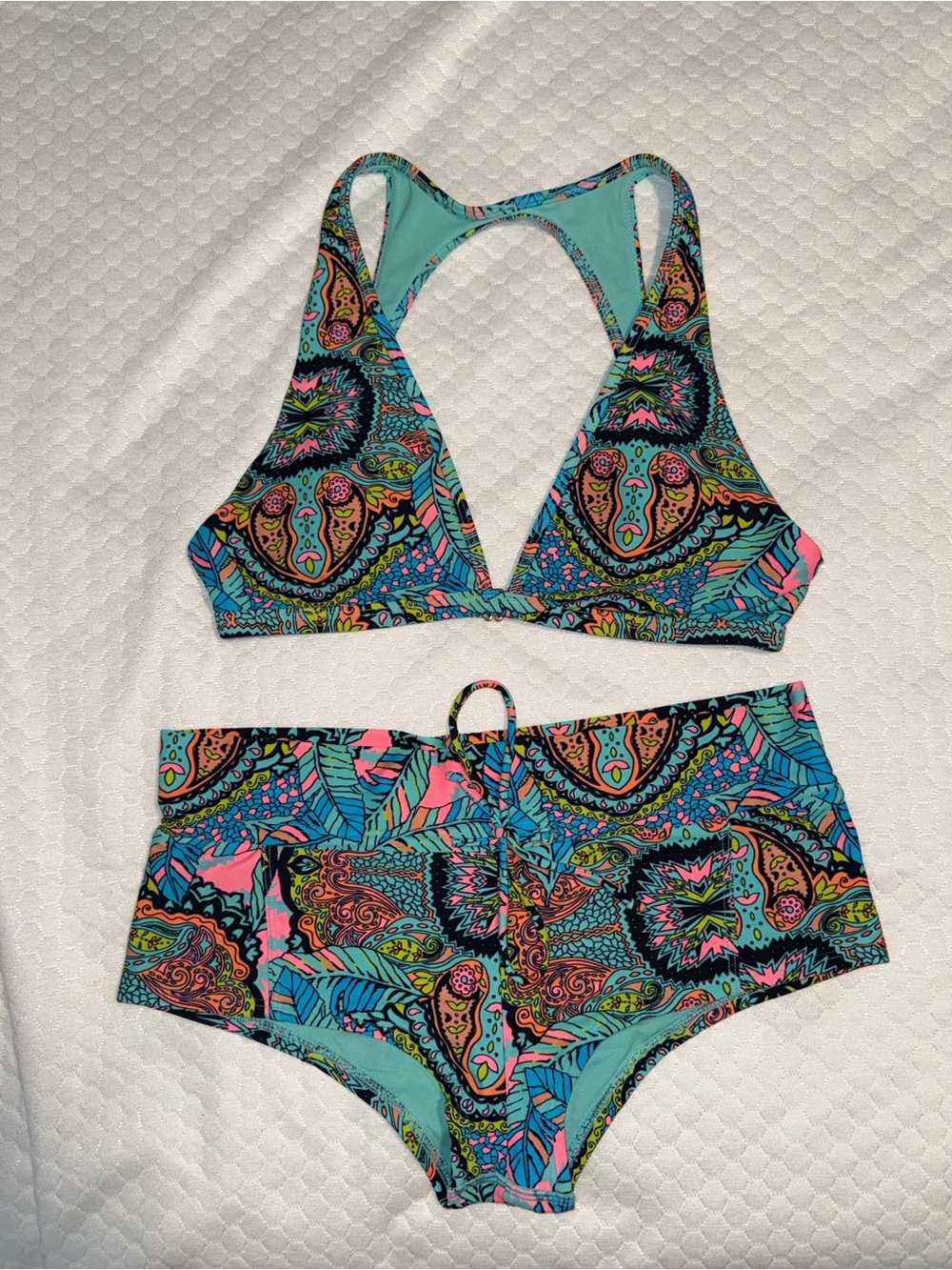 Eidon Paisley Halter Bikini Set